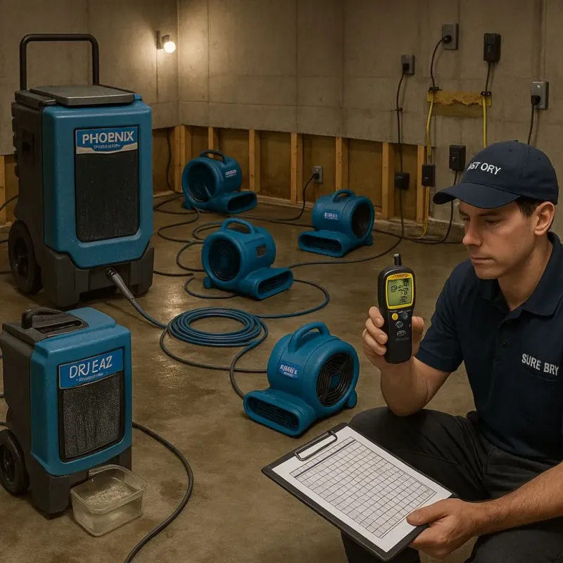 Structural Drying and Dehumidification process in Cecilia, LA